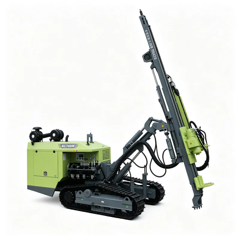 Heavy Equipment Drilling Rig - อุปกรณ์เครื่องเจาะแบบตีนตะขาบไฮดรอลิกสำหรับงานเจาะด้วยดอกสว่าน DTH ใช้ในการระเบิดหิน งานเจาะบ่อน้ำ งานเหมืองแร่ และงานวิศวกรรมก่อสร้าง