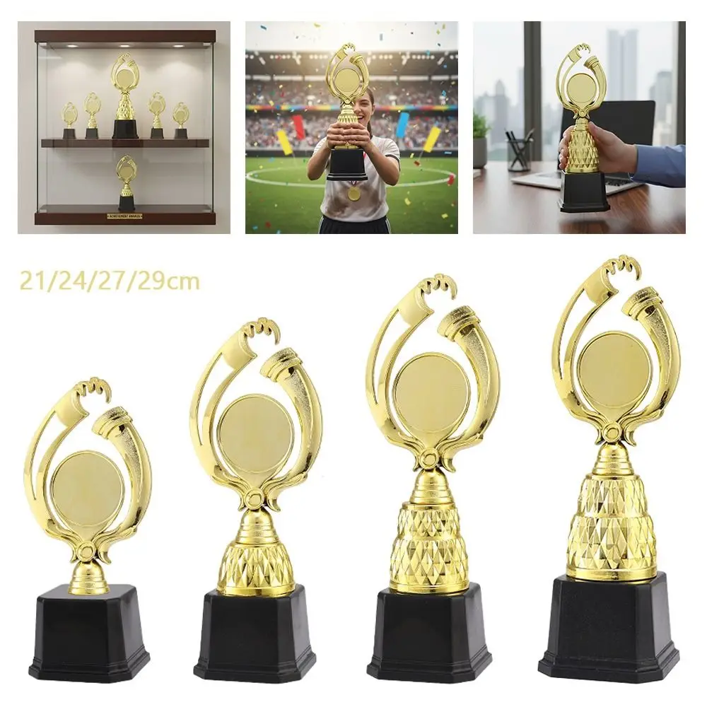 21/24/27/29 CM Trophy Cup Black Base Plastic Material Competition Trophy Custom-Made Creative Design Honor Star Trophy