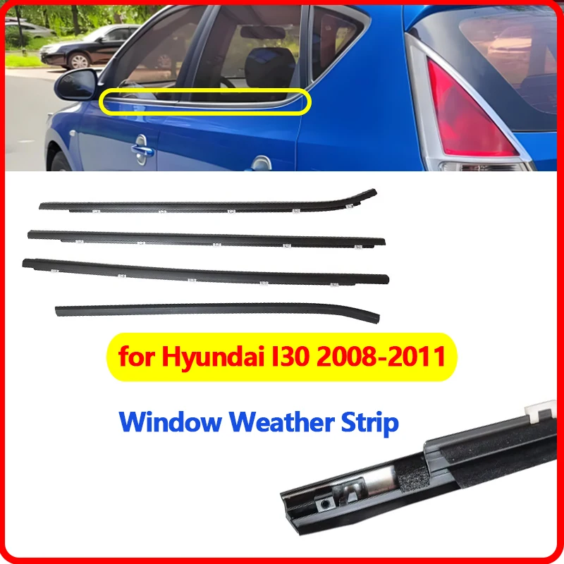 

Car Side Window Weather Strip Window Glass Waterproof Pressure Weatherstrip Sealing Trim for Hyundai I30 2008-2011