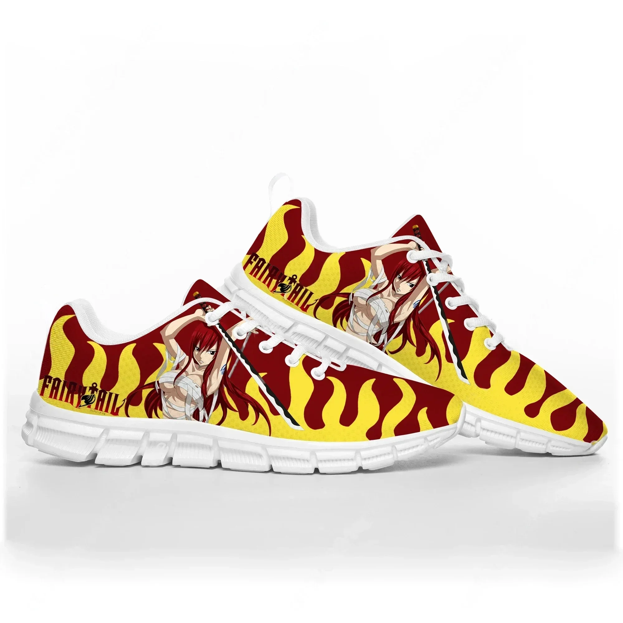 

Anime Fairy Tail Erza Scarlet Sports Shoes Mens Womens Teenager Comfortable White Sneakers Custom High Quality Couple Shoe