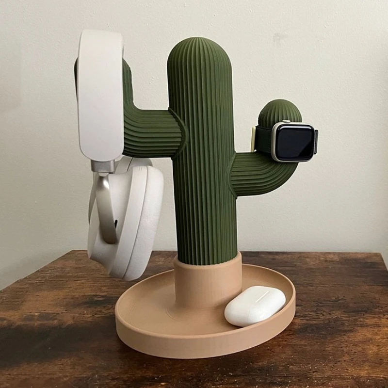 

Headphones Storage Shelf Cactus Headphone Stand Desk Decoration Display Shelves Minimalist Creativity Watch Organization Rack