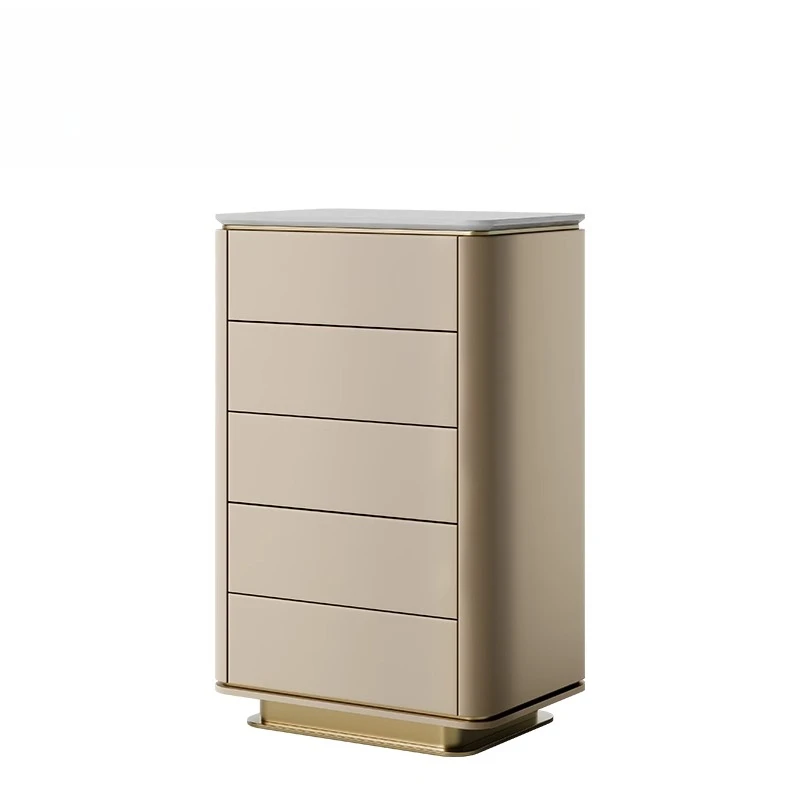 

Light luxury natural luxury stone chest, minimalist villa whole house with living room solid wood four chest, household locker