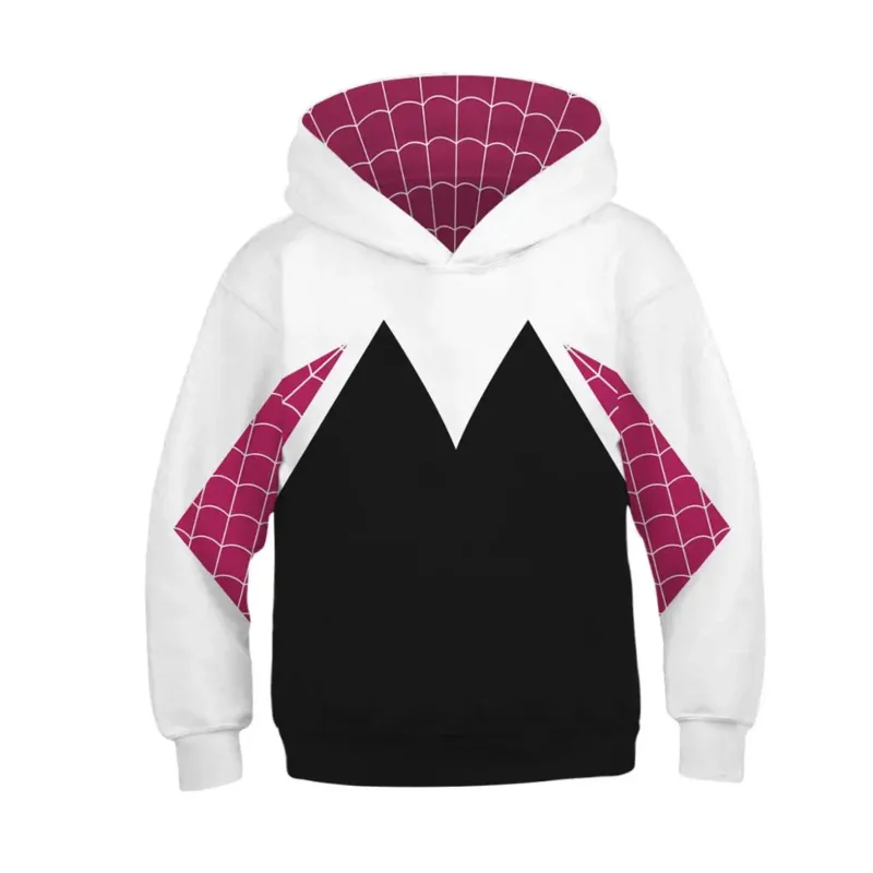 Kids Gwen Stacy Cosplay Costumes Hoodie 3D Quantum Sweatshirts Fashion Girl Boy Pullover