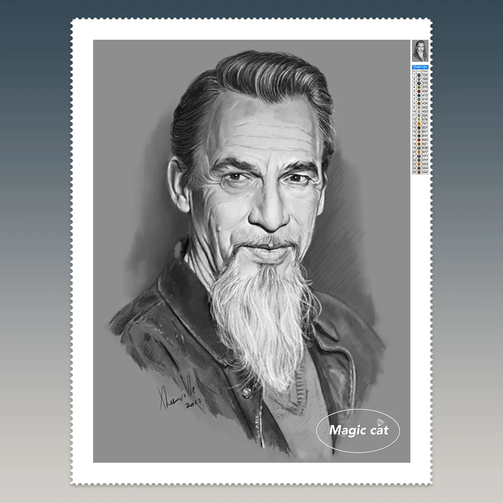 F-Florent Pagny Diamond Painting Kit France Singer Mural DIY Diamond Embroidery Cross Stitch Adult Hand Gift Room Wall Decor