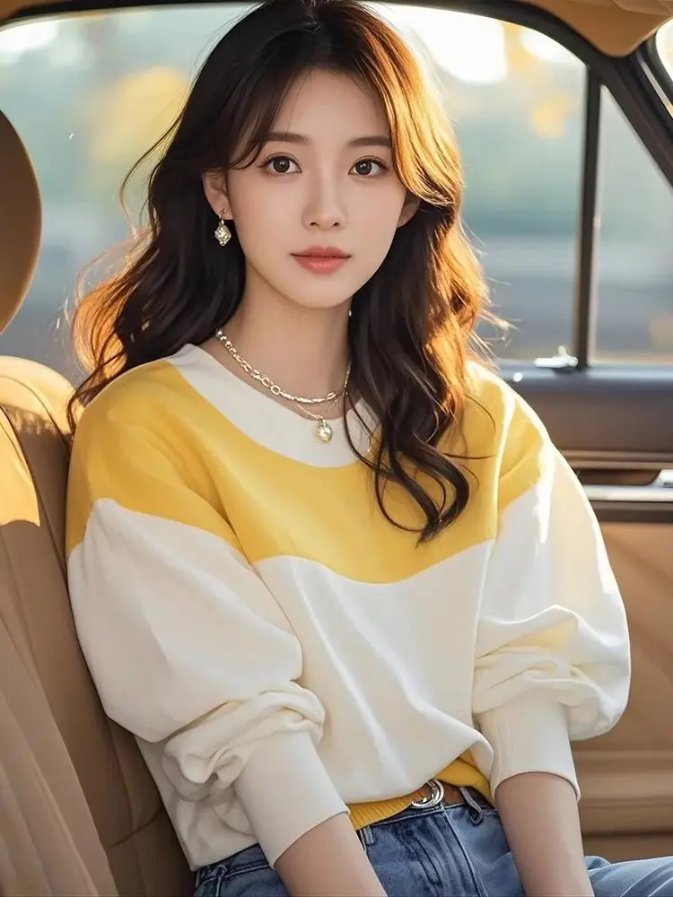 

Толстовки женские 2000-х годов Y2K топы рокабилли без флиса с рисунком ленты современный девичий цветок Kawaii Boho трехцветный простота