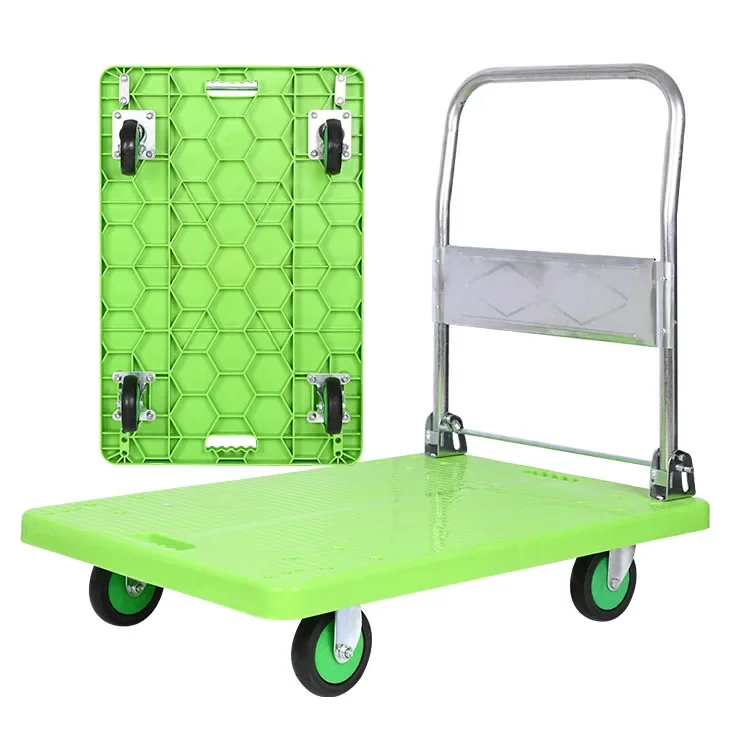 

Trolley Foldable Trolley Plastic Load 350 kg Green Thickened Plastic Automotive Board Transportation