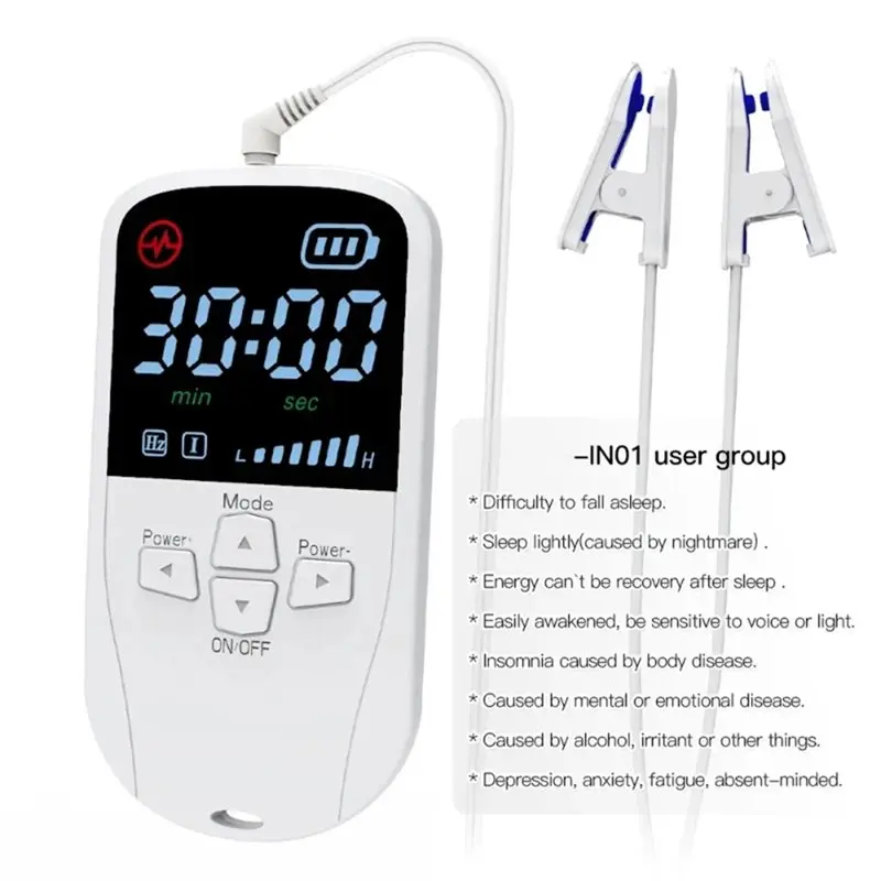 A01V-Portable Pulsed Sleep Aid Instrument Microcurrent CES Stimulation Quick Sleep Aid, Stress Relief Sleep Aid Device