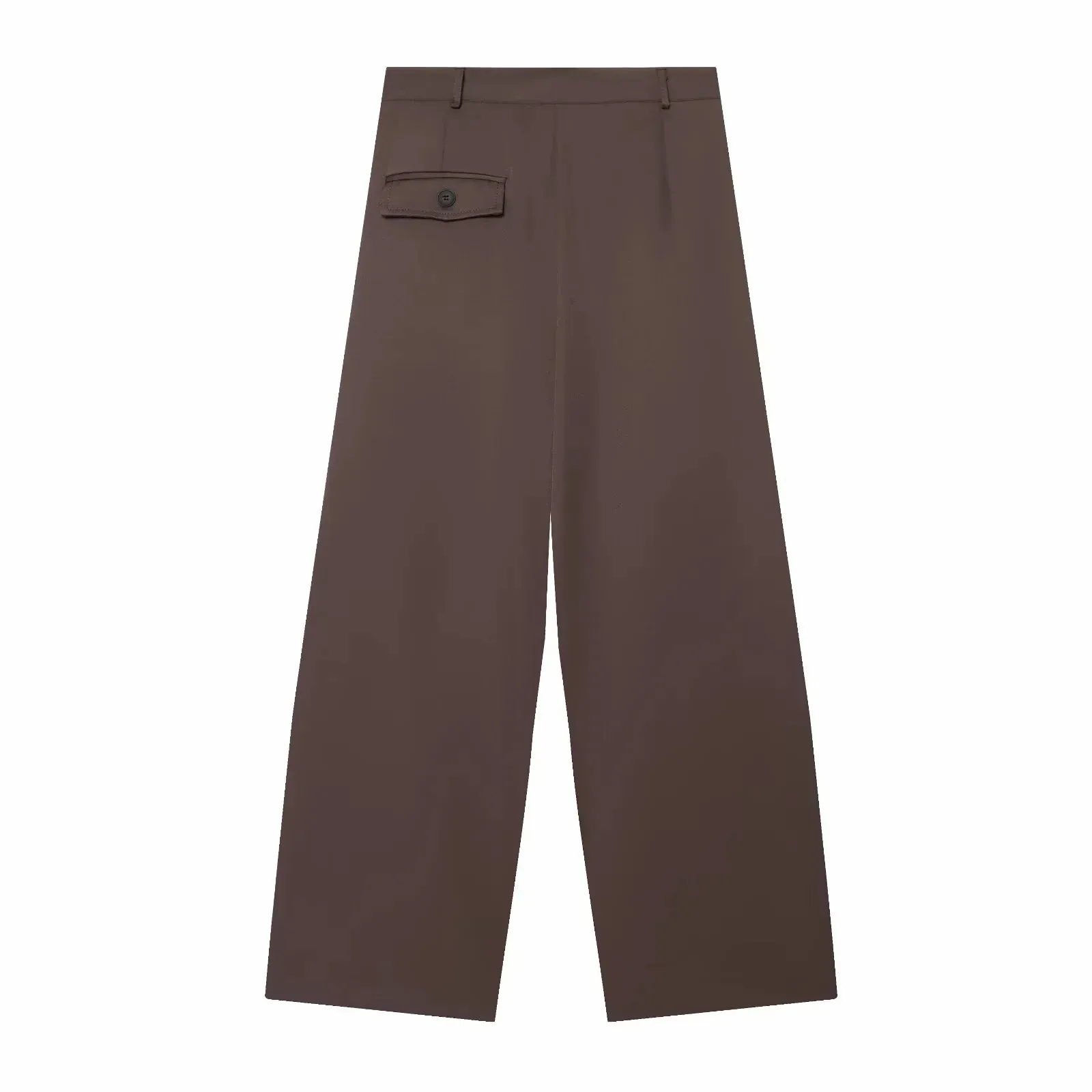 Damen High-Waist Weite Hosen Lässige Gestreifte Doppelknopf Elegante Loose-Fit Hosen – Detail 16