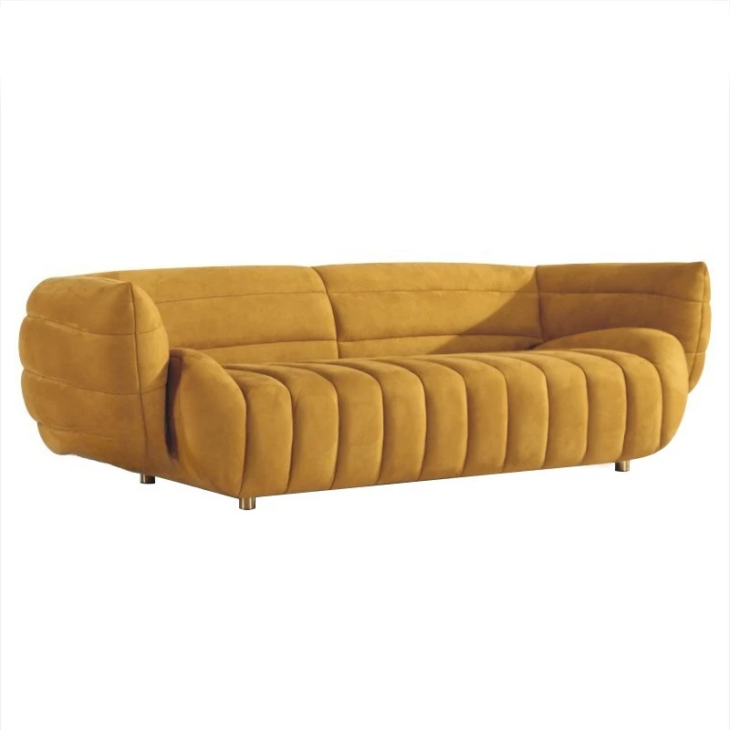 Italian light luxury special-shaped sofa living room clothing store reception area designer fabric banana boat wind solid wood