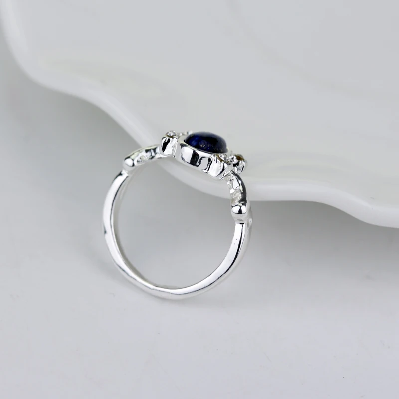 1 pc The Vampire Diaries Rings Elena Gilbert Daylight Rings Vintage Crystal Ring With Blue Lapis FashionJewelry Movies Cosplay