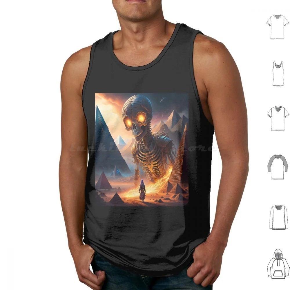 Massive Emerges : The Spectacle Of A Giant Mummy Up Close Tank Tops Print Cotton Mummy The Mummy Returns Horror