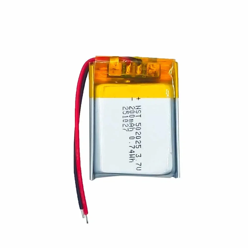 200 مللي أمبير 502025 3.7 فولت بطارية ليثيوم بوليمر قابلة للشحن لسماعة رأس بخاصية البلوتوث أداة التجميل عصا سيلفي بطاريات ضوء LED