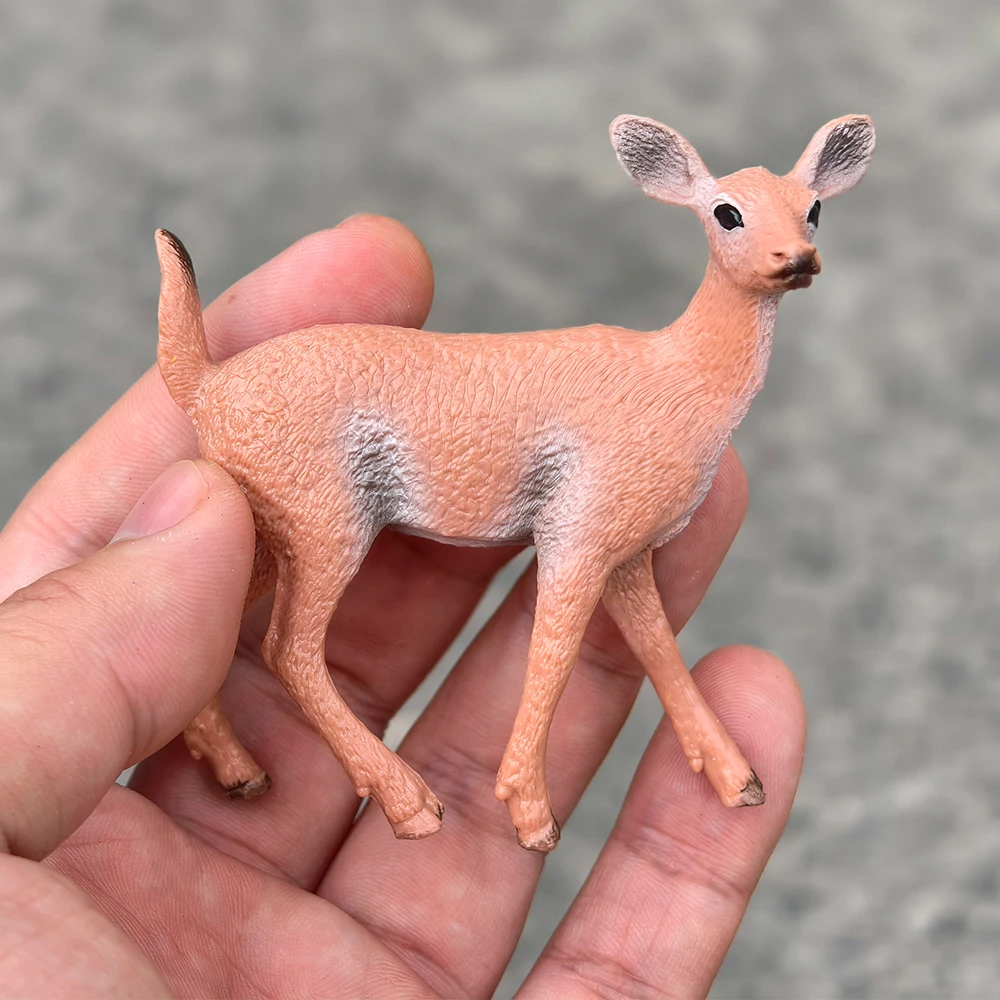 3 stks/partij Miniatuur Sika Herten Kunstmatige Realistische Diermodel Rendier Beeldje DIY Ornament Kerstfeest Decoratie