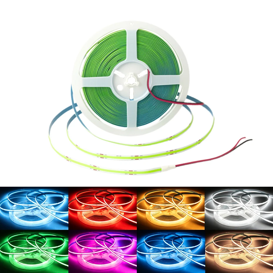 DC 24V COB LED Strip 320Leds/M 1M 2M 5M 6M 8M 10M High Density White Pink Yellow Ice Blue Red Green Flexible Ribbon LED Light