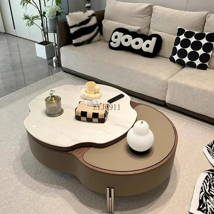 طاولة القهوة غرفة المعيشة الخفيفة الفاخرة الراقية رفع طاولة القهوة شقة صغيرة المنزلية الإبداعية عالية الاستخدام المزدوج #3