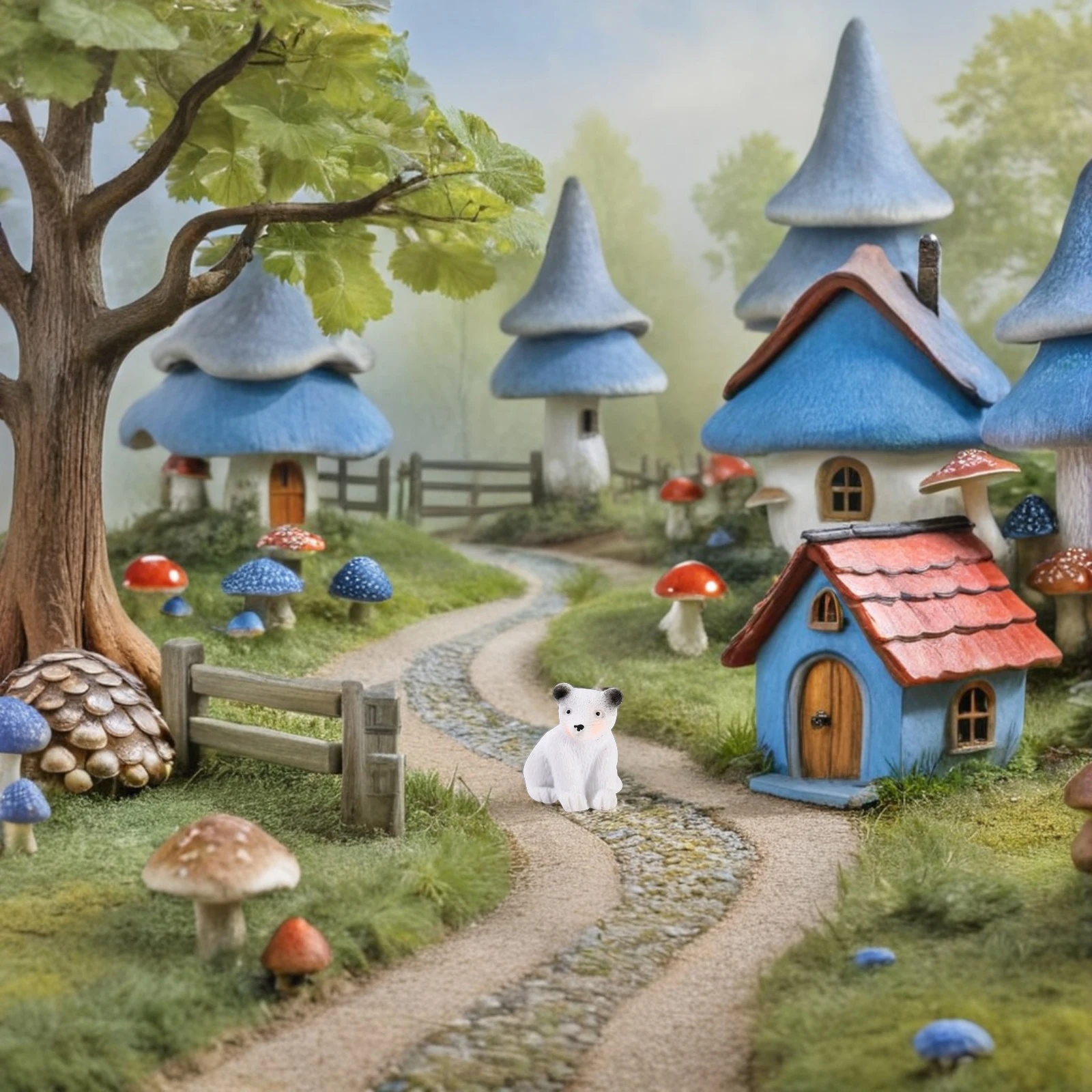 

15pcs Mini Bear Resin Animal Decor Home Office Decoration Garden Landscape Garden White Bear Statue Decoration