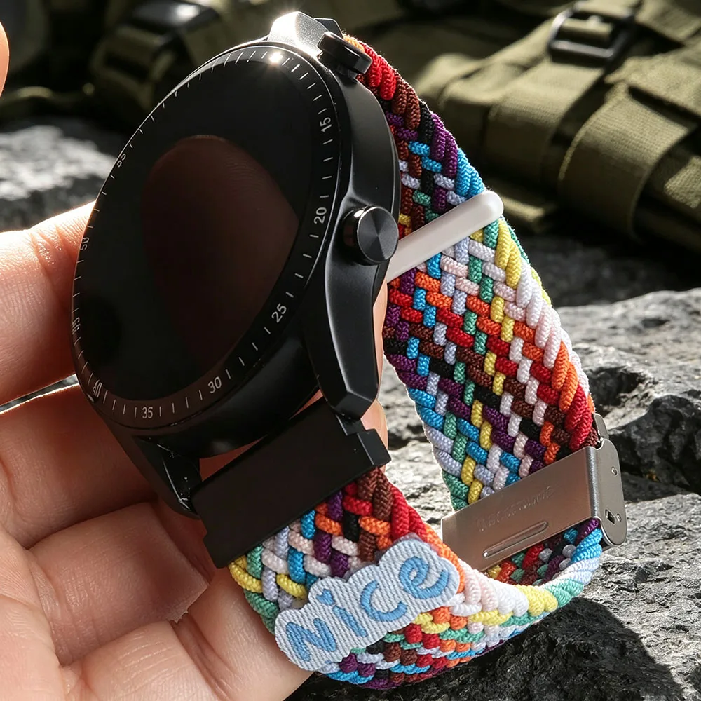 20/22mm Nice Quick Release Nylon Band For Huawei Watch GT 7/6/5/4/3 Xiaomi Redmi Watch S 5 4 3 2 Active Samsung Galaxy Strap