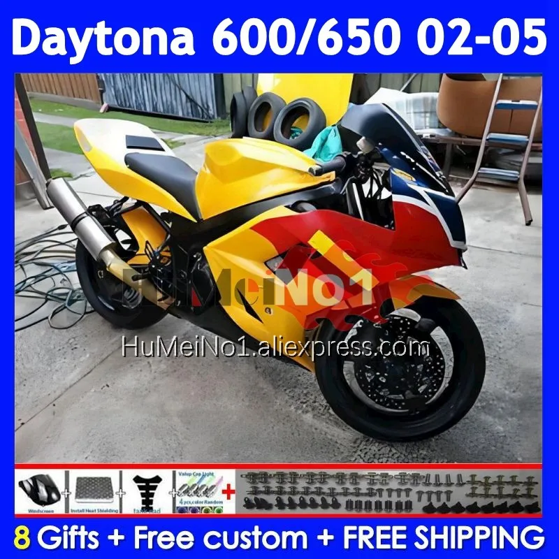 New Yellow Body For Triumph Daytona650 Daytona600 Daytona 650 319No.204 Daytona 600 650 2002 2003 2004 2005 02 03 04 05 Fairing