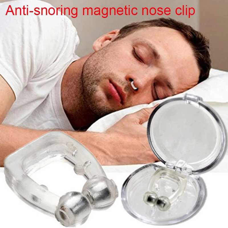 1/2/4 Unidades de Clip Nasal Magnético de Silicona Antirronquidos, Facilita la Respiración, Mejora el Sueño, Dispositivo Nocturno para la Apnea del Sueño con Estuche