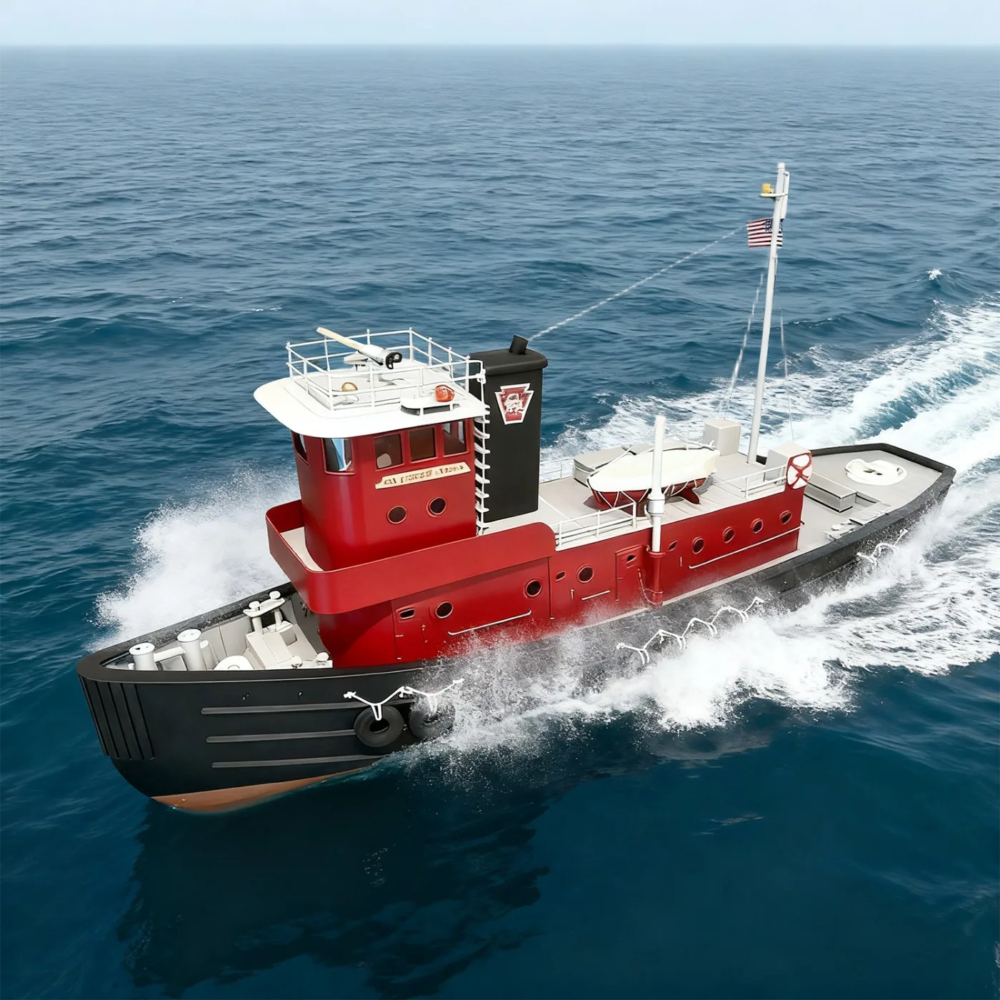 

1/32 RC Ships 91cm Single Powered Design Jersey City Remote Controlled Tugboat High-precision 3D Printed RC Ships Model Kit Toy