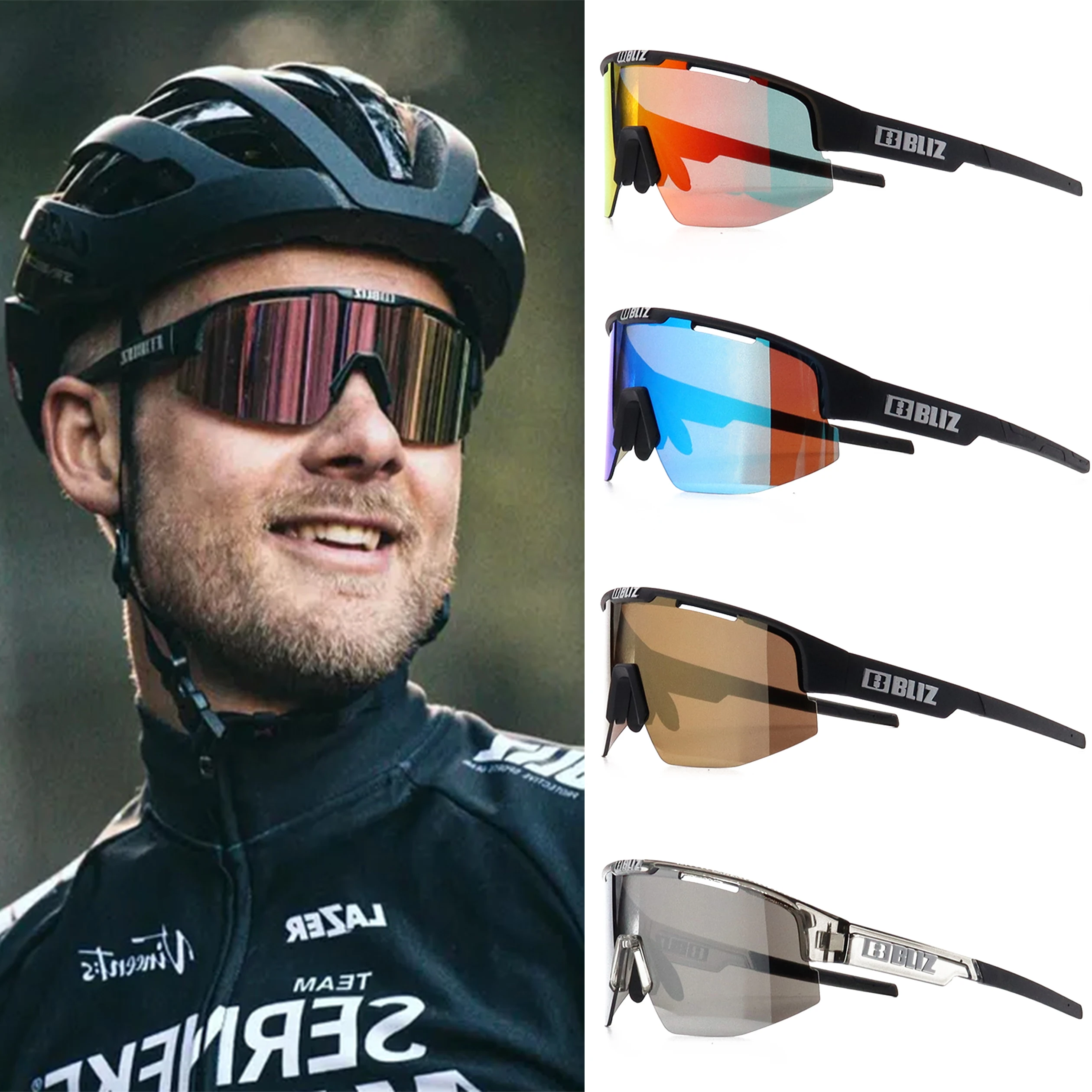 B BLIZ Matrix UV400 MTB Cycling Goggles Windproof Mountain Bike  Polarized Sunglasses Cycling Skiing Hiking Glasses 3 Lens Set