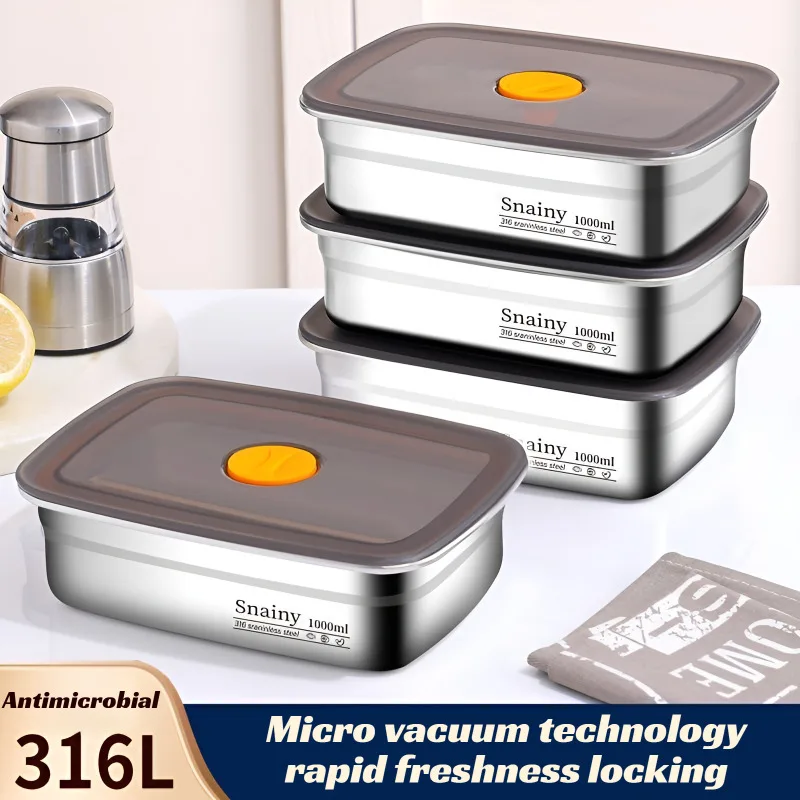 Premium-Lunchbox aus Edelstahl in Lebensmittelqualität, Bento-Behälter, Gefrierschrank, sicher und ofenfest, wiederverwendbare Essenszubereitungskasten für Reisen