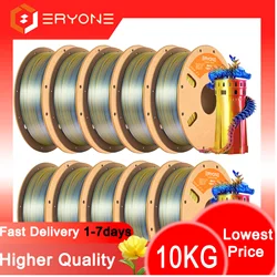 NEW ERYONE 1KG/3KG/10KG Promotion Tri- Color Silk PLA Filament For 3D Printing 1.75mm Filament High Quality Free Fast Shipping