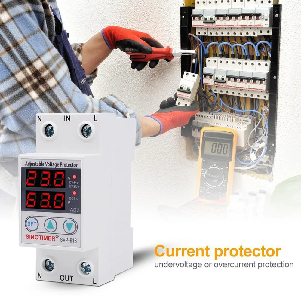 Automatic Recovery Current Protection Automatic Reset Enhanced Safety Adjustable Surge Protector 40A 63A 80A Current Limiting