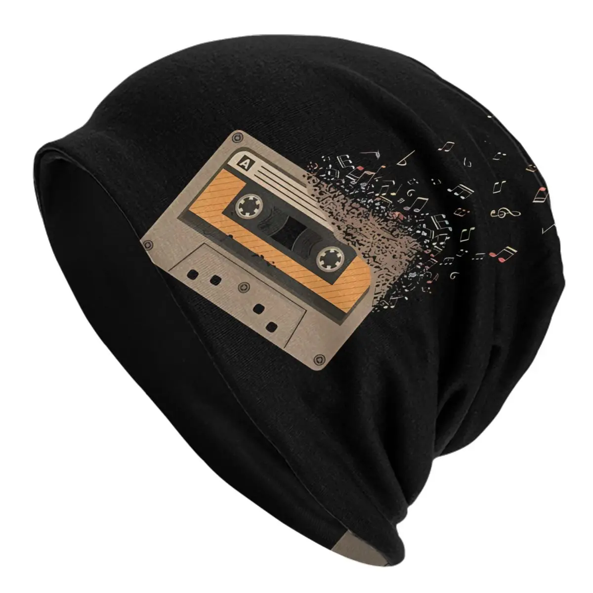 Cassette Colorful Musical Thin Skullies Beanies Autumn Spring Caps For Men Music Ski Caps Bonnet Hats