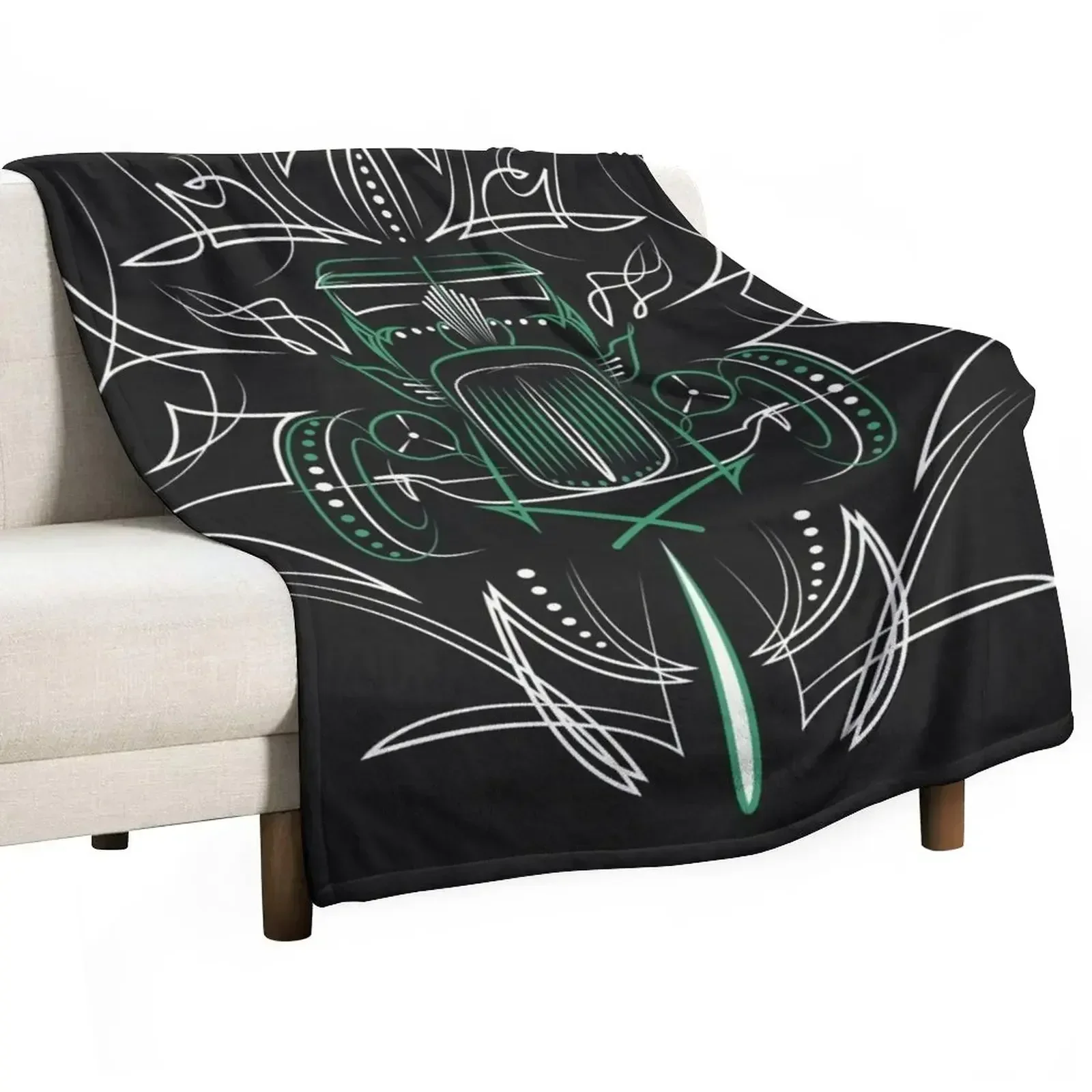 

Hot Rod Pinstriping Throw Blanket Sofa Quilt blankets ands Soft Plaid Heavy Blankets