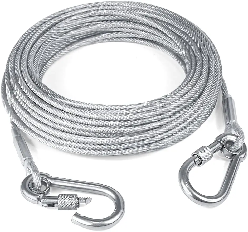 

Dog Tie Out Cable Long Steel Wire Dog Leash,Heavy Duty & Durable Dog Chain for Yard,Dog Leads for Large Dogs Up to 150 Lbs