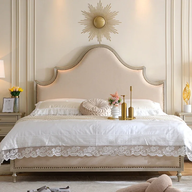 

Современная роскошная двуспальная кровать размера King Size Comferter Princess Bed Loft Villa Camas De Dormitorio Спальный комплект мебели