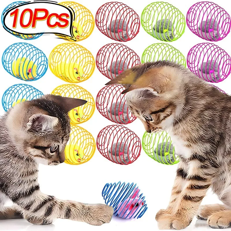 10/1PCS Pet Toy Balls Creative Stretchable Cat Springs Toys Interactive Caged Rats Rolling Balls Foldable Plush Toy Pet Supplies