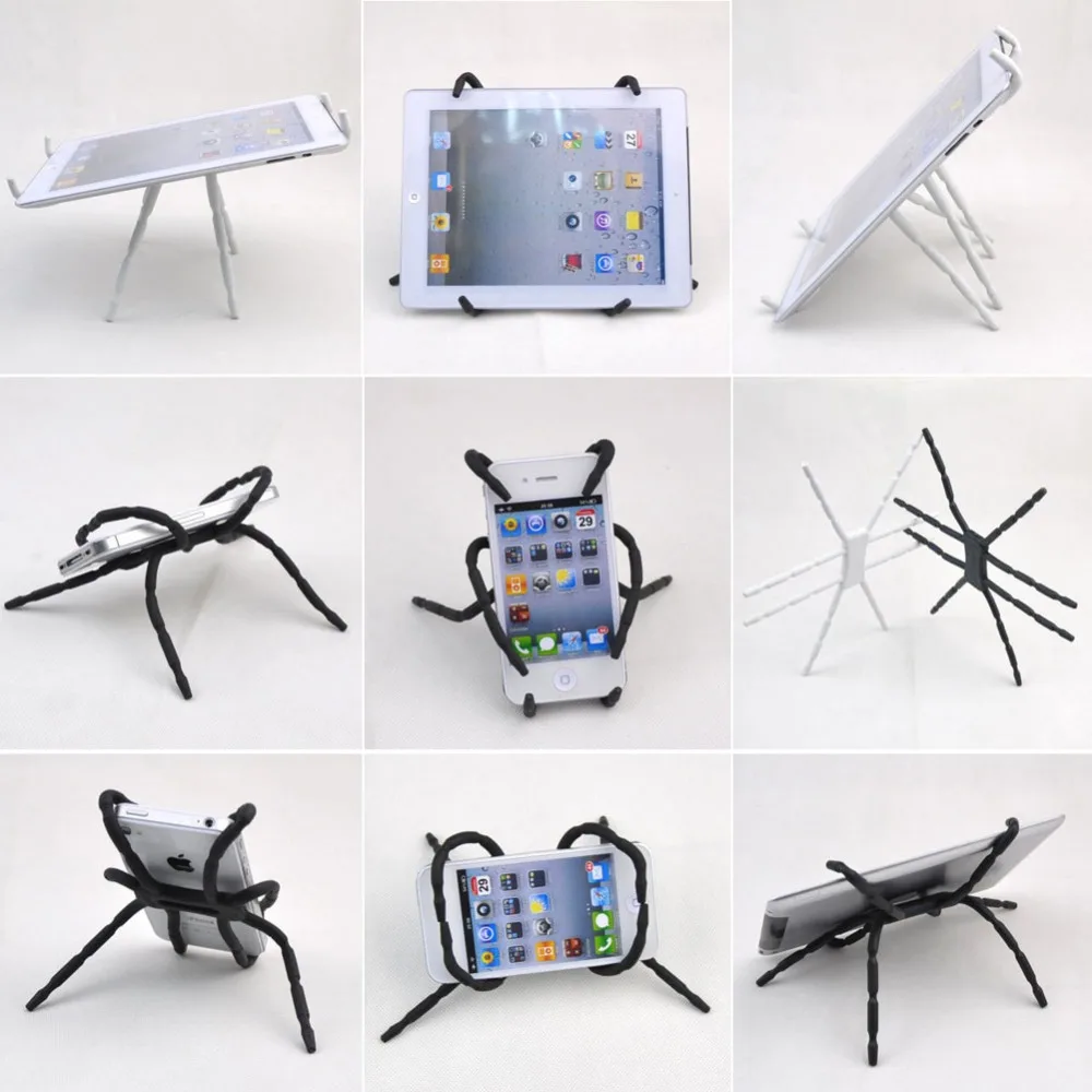 Universal Multi-Function Portable Spider Flexible Grip Holder for Smartphones and Tablets in Car Bicycle Desk Plane