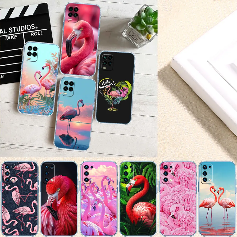 VY40 Flamingos Pink bird Soft Shell Transparent Phone Case for Samsung Galaxy A04 A04S A14 A23 A34 A54 M23 M33 M52 M53