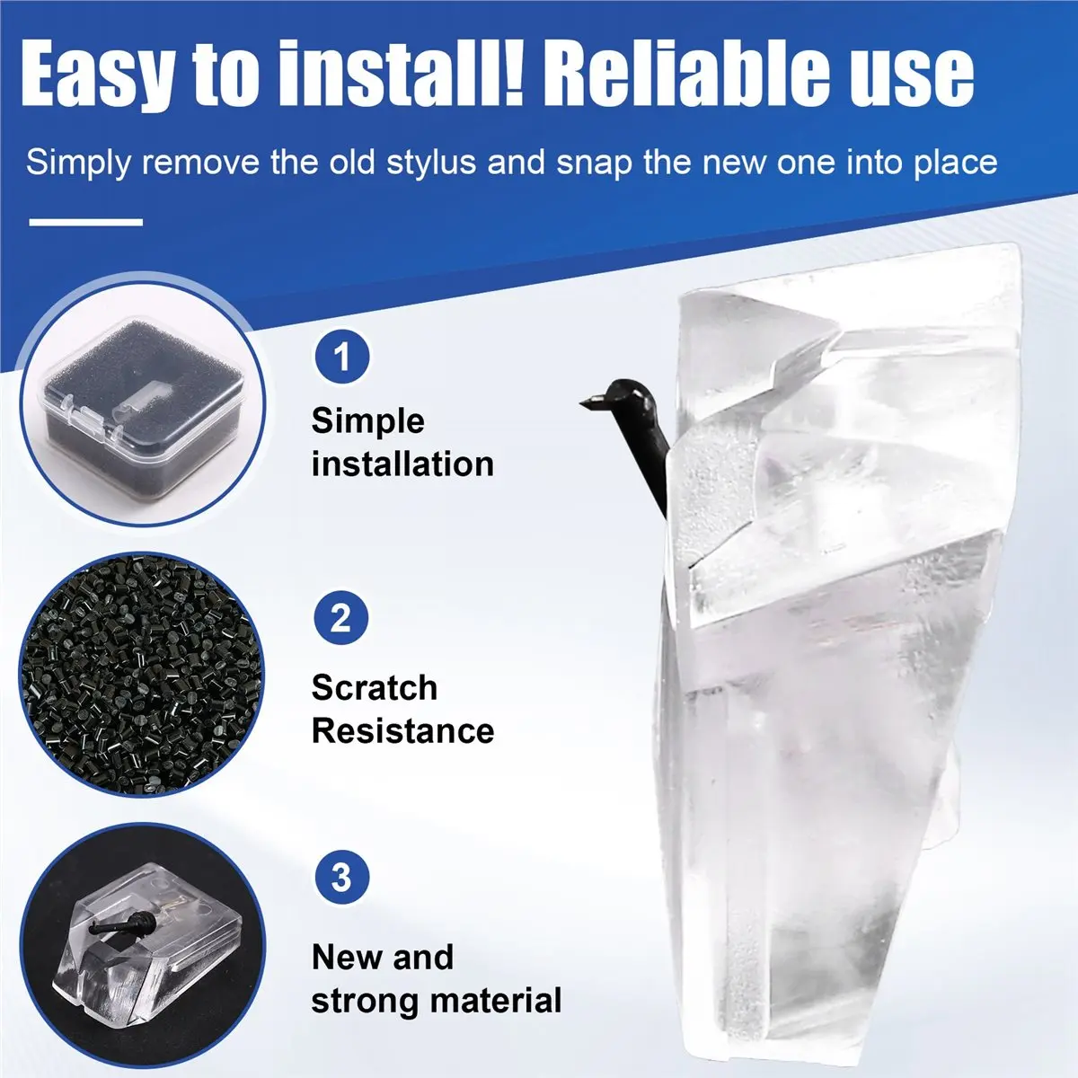 

Сменный стилус A23G для проигрывателей ATXP5 и ATXP7, прозрачный, для виниловых пластинок LP