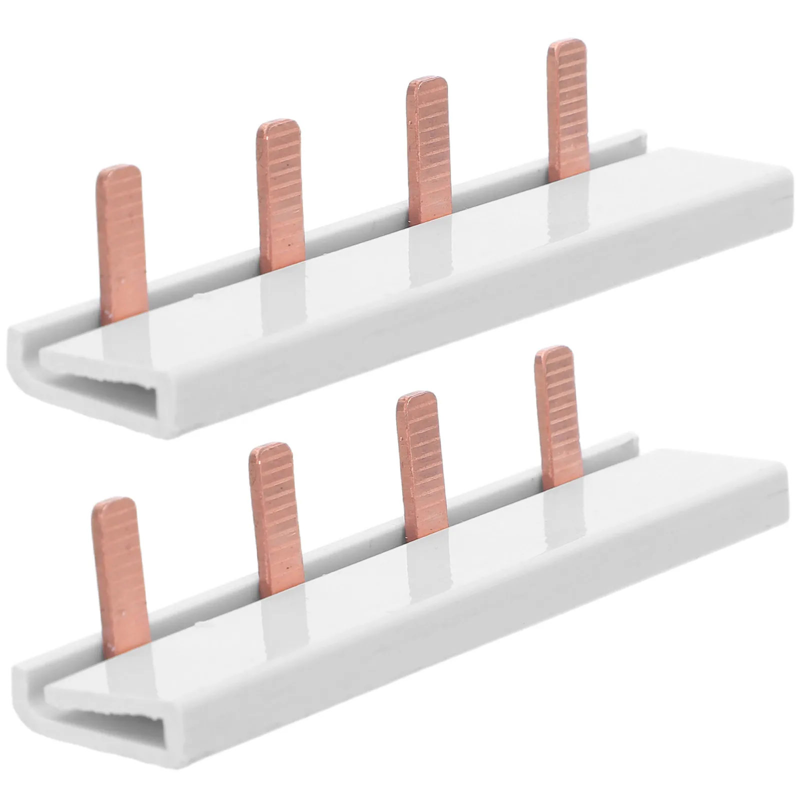 2Pcs Circuit Breaker Bus Bar Copper 63A 1P 4-Way Metal Terminal Block for Electric Panel Grounding Bus Bar Power Distribution
