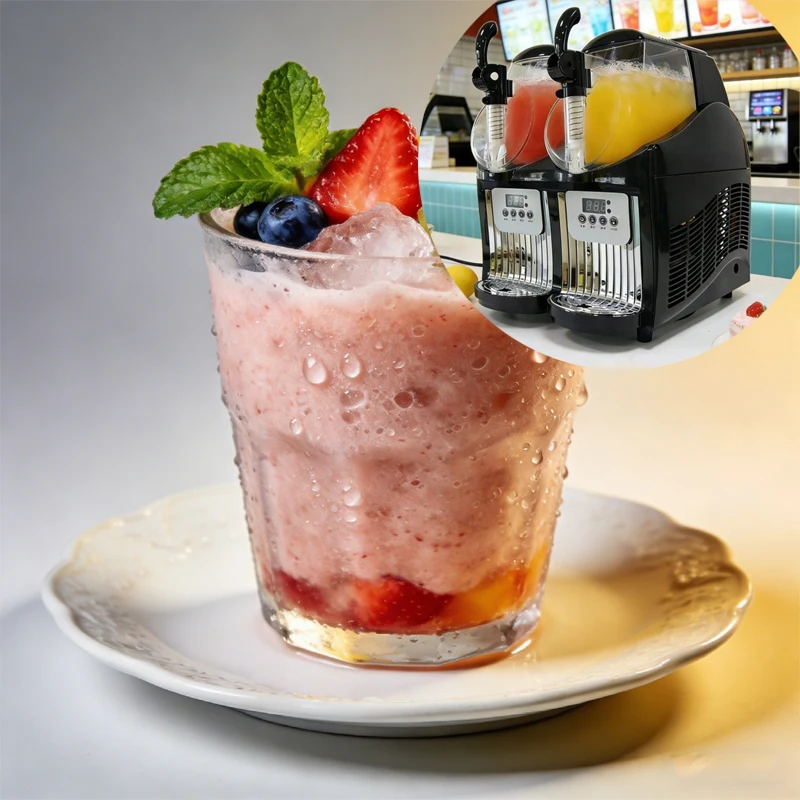 300w Table Top 2.5L*2 Bowls Mini Sugared Beverage Ice Slush Machine Cold Drink Machine for Party Home Use