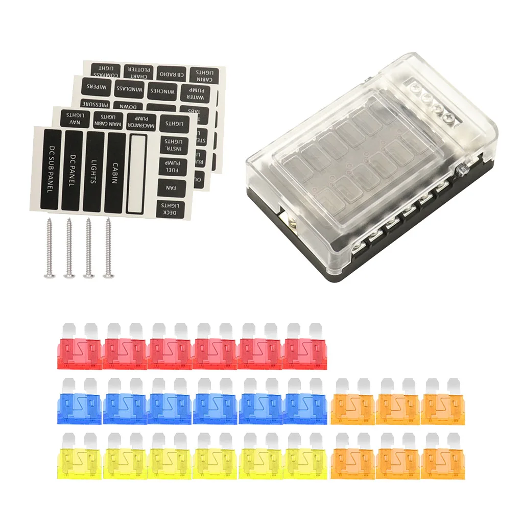 12 Way Fuse Box for Automotive [ATC/ATO/ATP Fuses] [30 Amp][LED 