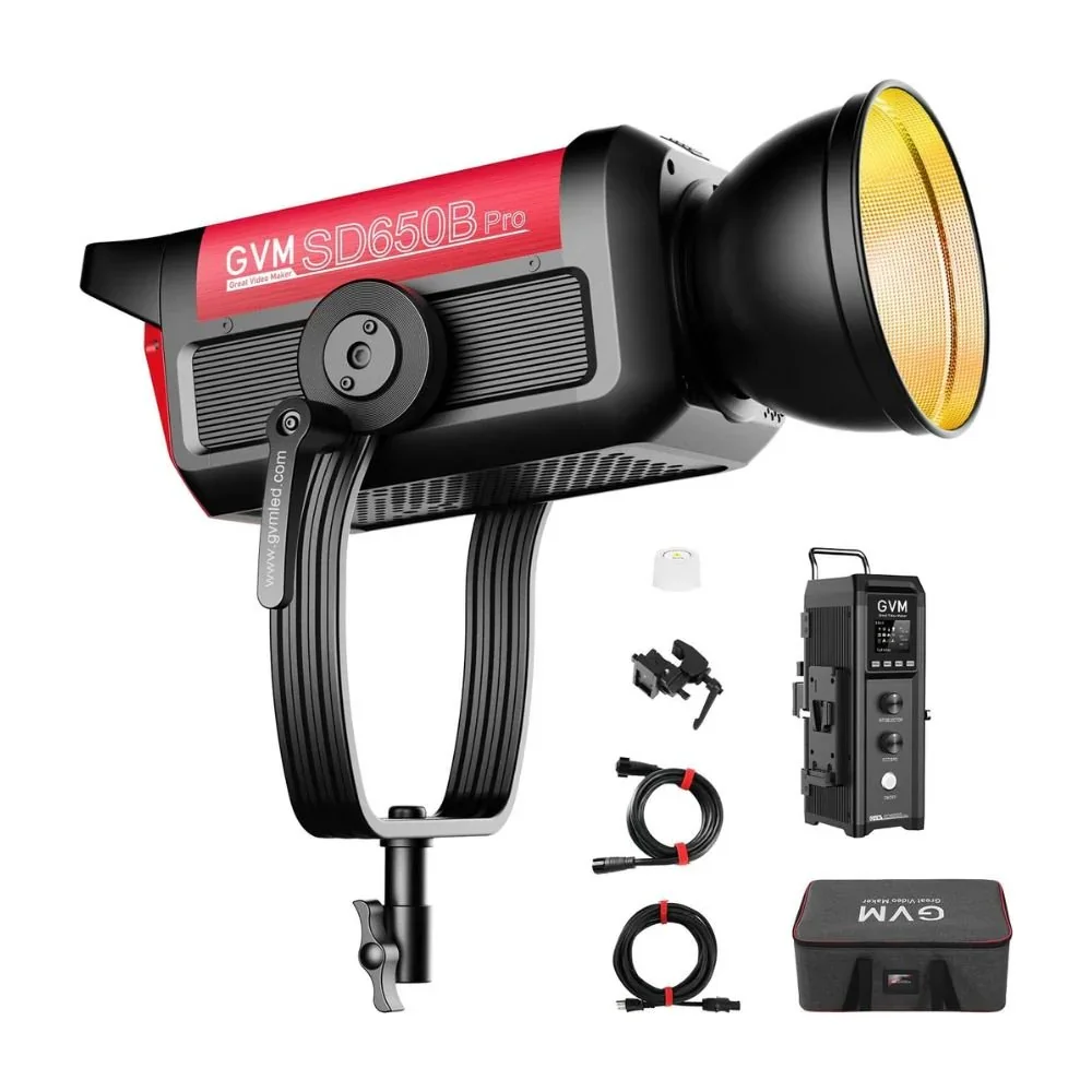 GVM PRO-SD650B 650W Bi-Color 2700K to 6800K Monolight V-mount High-Quality Color Precision for Filmmakers