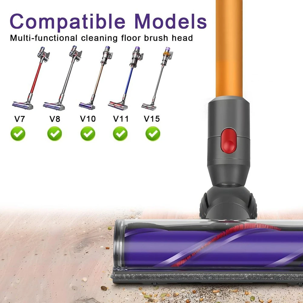 Brosse de rechange pour aspirateur, filaments en nylon haute densité 180 °   Réglable pour Dyson V7 V8 V10 V11 V15