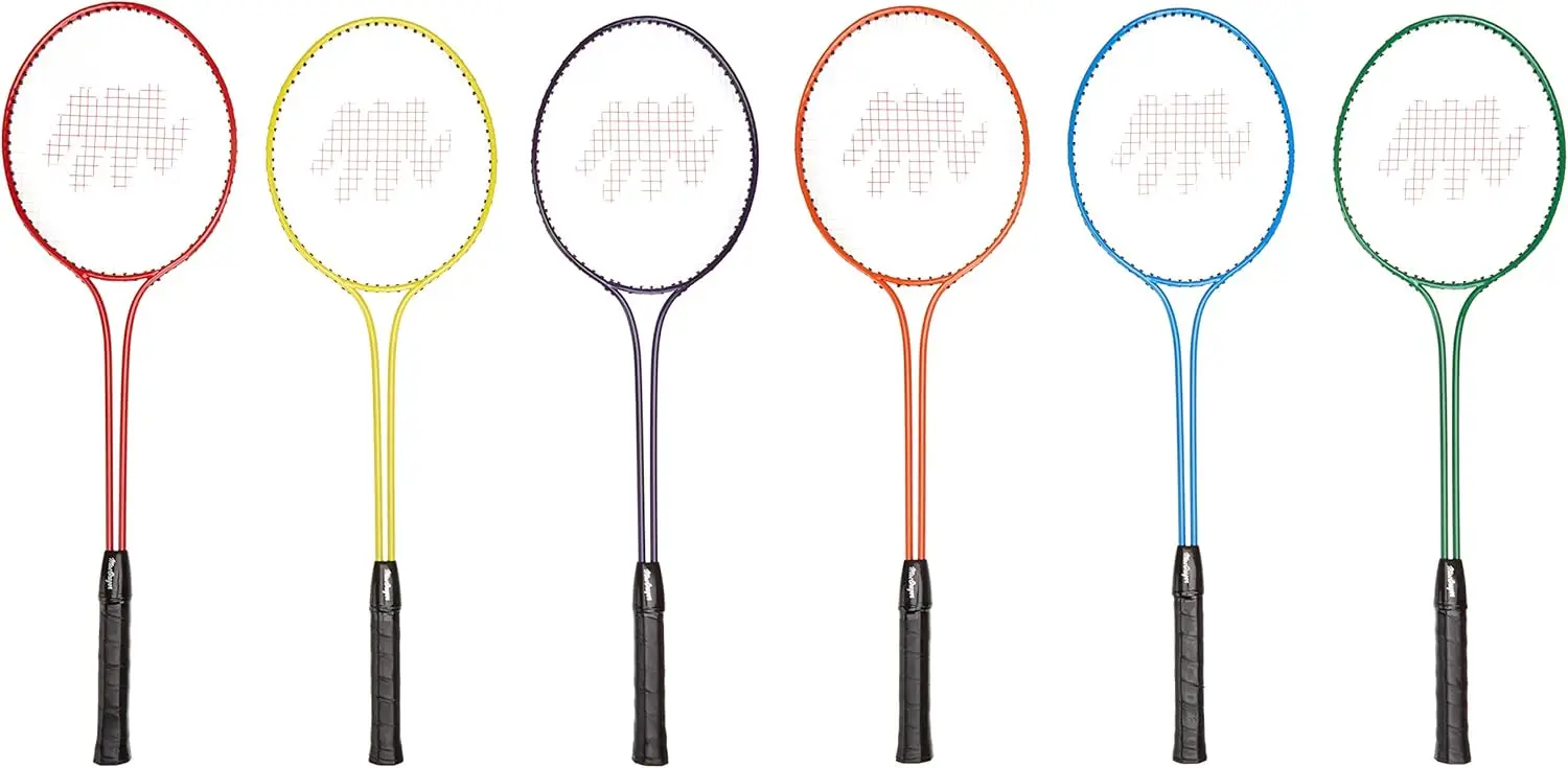 

6-Pack Badminton Rackets with Steel Head & Twin Shaft, Assorted Colors