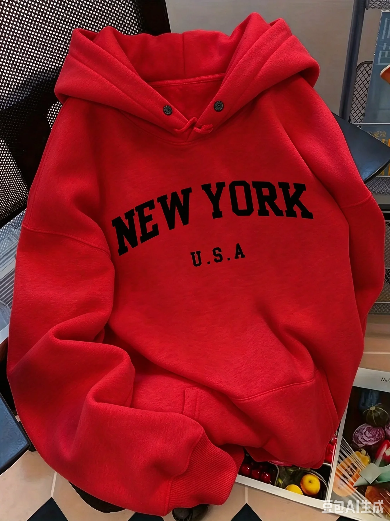 Relaxed Fit Women's Hoodie NEW YORK U.S.A. Lettering Pullover Sweatshirt Fashion Casual HipHop Sweatshirt Harajuku Unisex