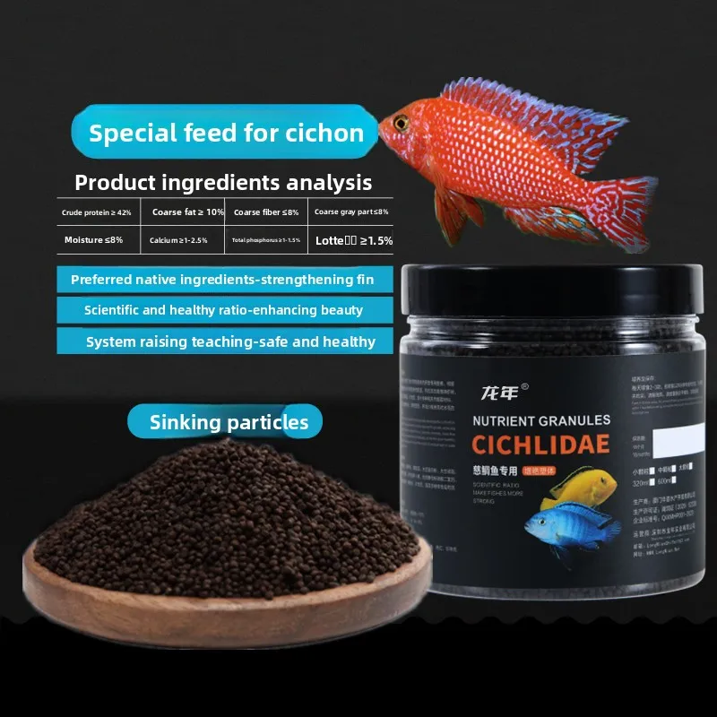 Longnian Premium Tanganyika y Malawi Cichlid Feed - Pellets de hundimiento rico en proteínas para Frontosa y Mbuna