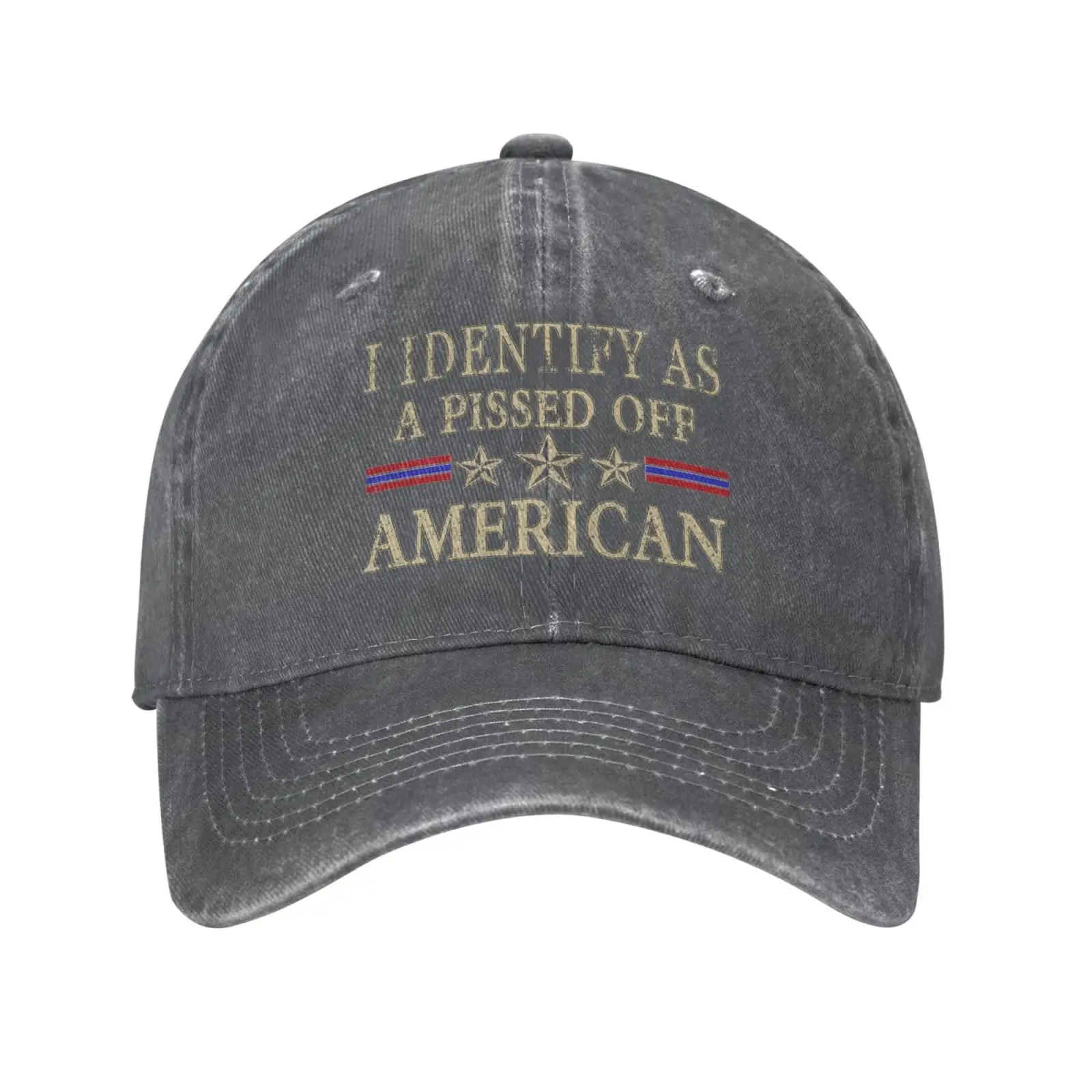 I Identify As A Pissed Off American Hat Women Man Cotton Hats with Design Caps