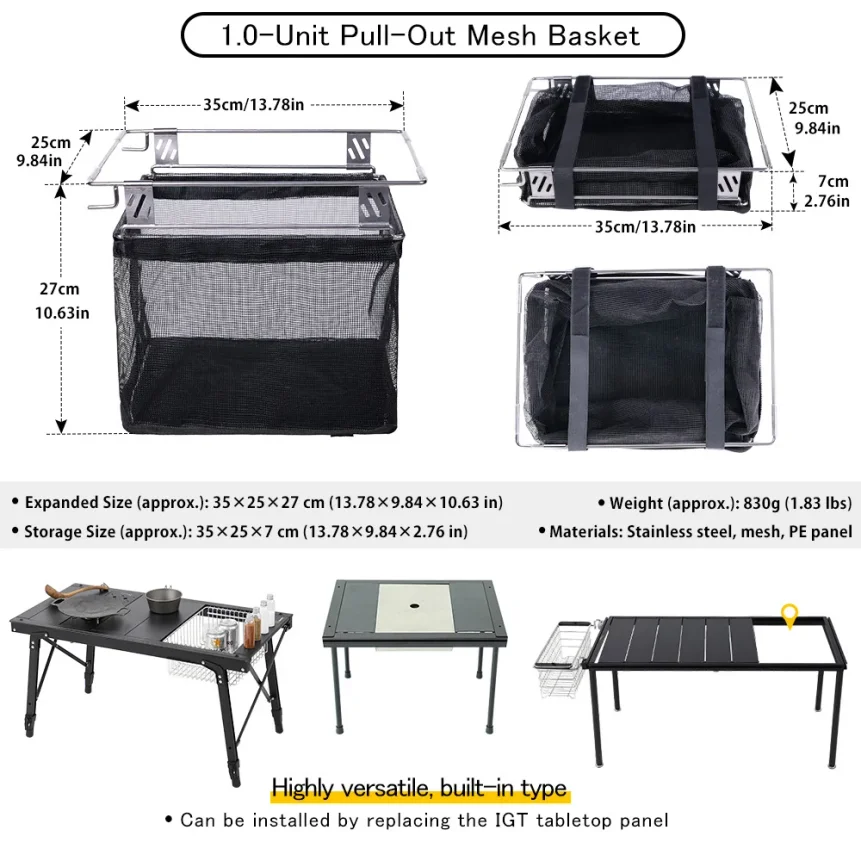 Cesto de Malha Retrátil Deeres - Outdoor Camping Table Foldable avaliação e preço
