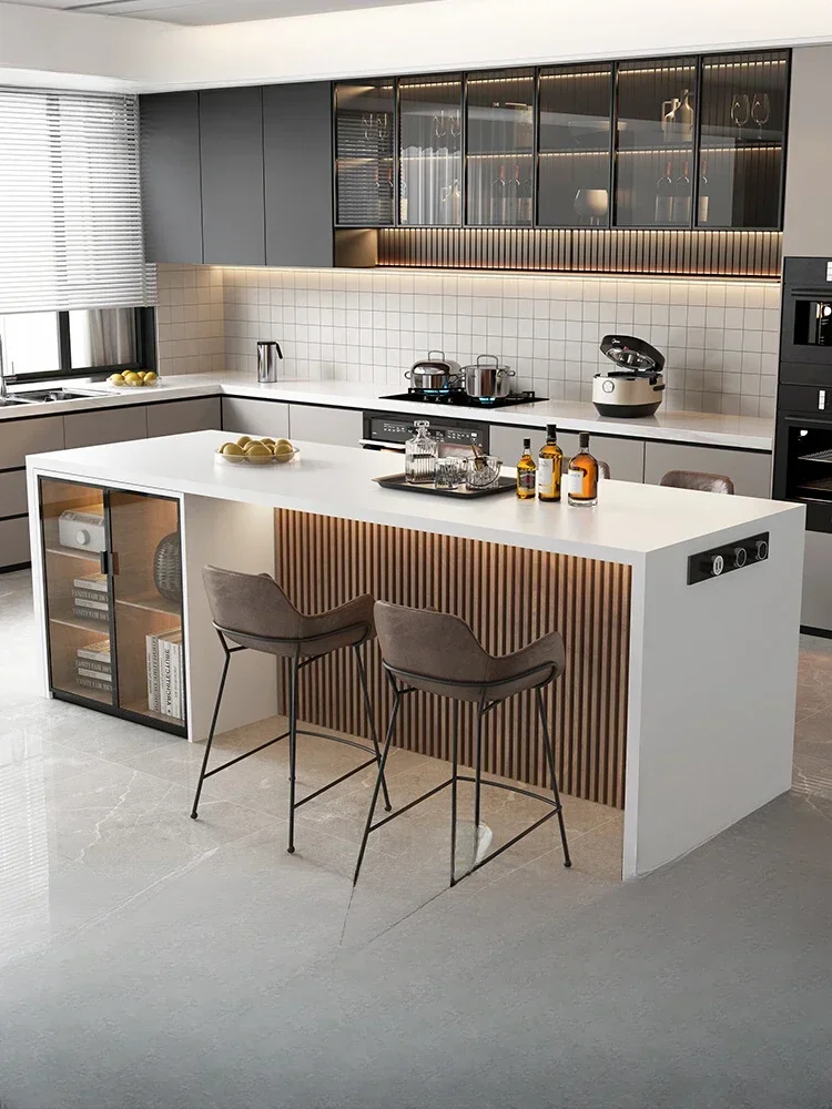 

Open Kitchen Light Luxury Island Platform