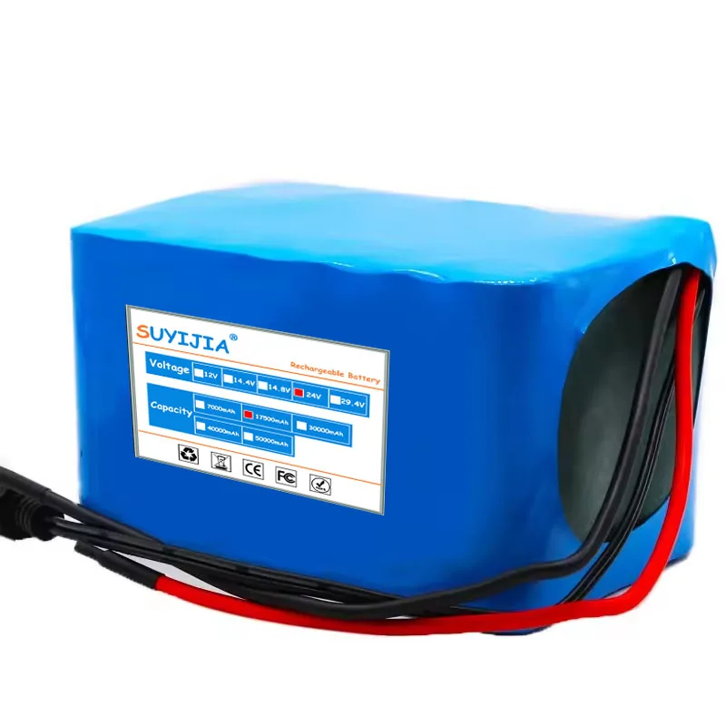 แบตเตอรี่ลิเธียมไอออน Nouveau 24V 17.5Ah 6S5P 18650 25.2v 17500mAh สำหรับจักรยานไฟฟ้าแบบชาร์จได้