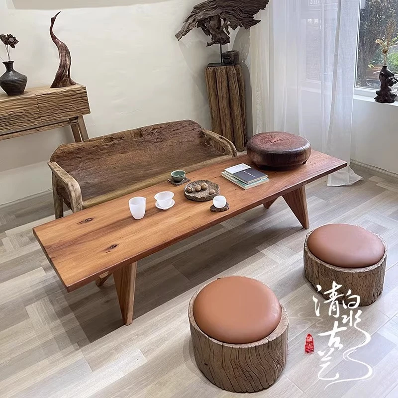 

Qijinfeng журнальный столик из цельного дерева для дома, татами, бревенчатый чай, прямоугольный маленький из цельного дерева