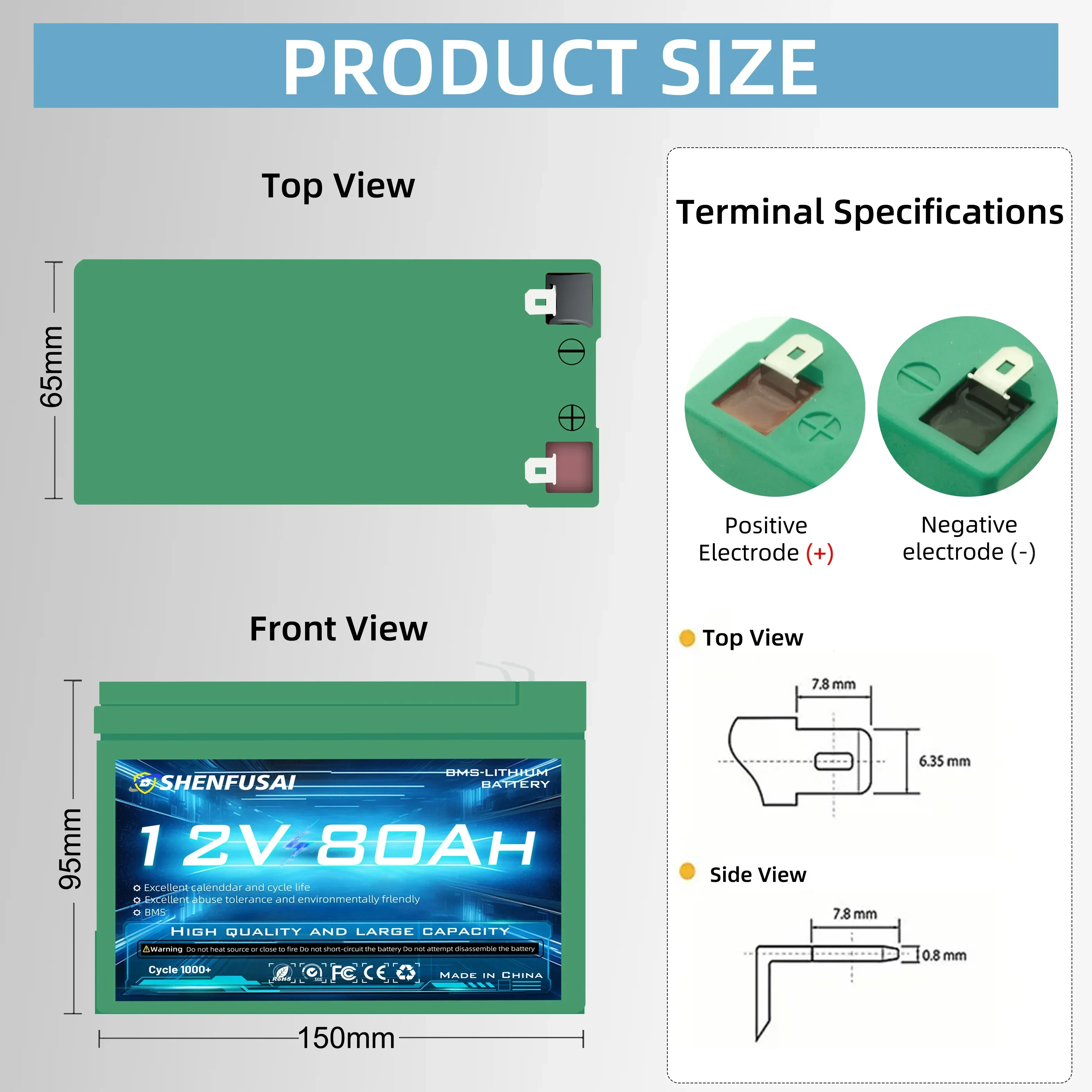 100% True Capacity 18650 Battery12V80Ah\\ 120AH Li Ion Upgraded Lithium BatteryPack Built-in BMS 30A High Current For solar cells